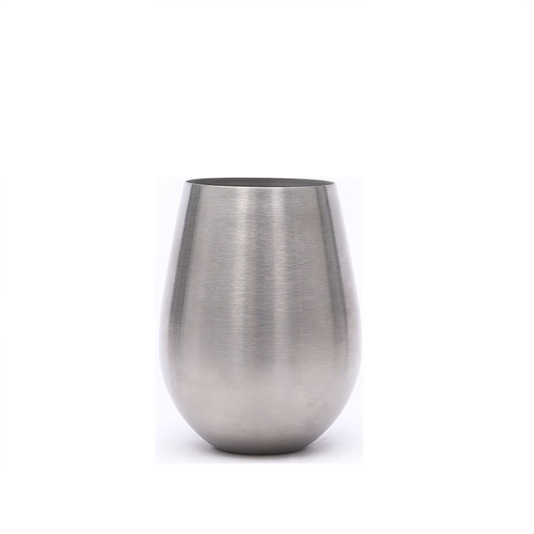 500ml High Quality Stainless Steel Wine Glass Double Wall Metal Wine Goblet Insulated Stem with Lid