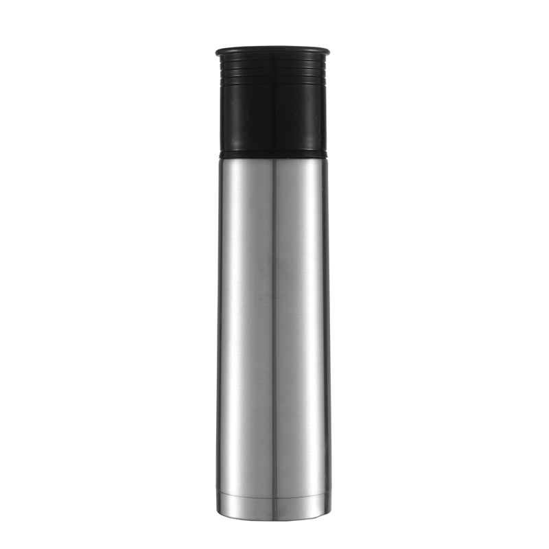 500ml 750ml Simple Outdoor Lightweight Stainless Steel Water Bottle with Plastic Lid