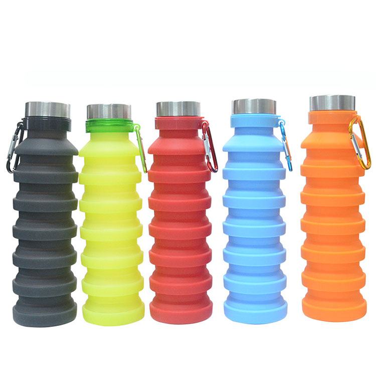 550ml Multicolored Folding Silicone Travel Mug Eco-friendly Collapsible Travel Cup
