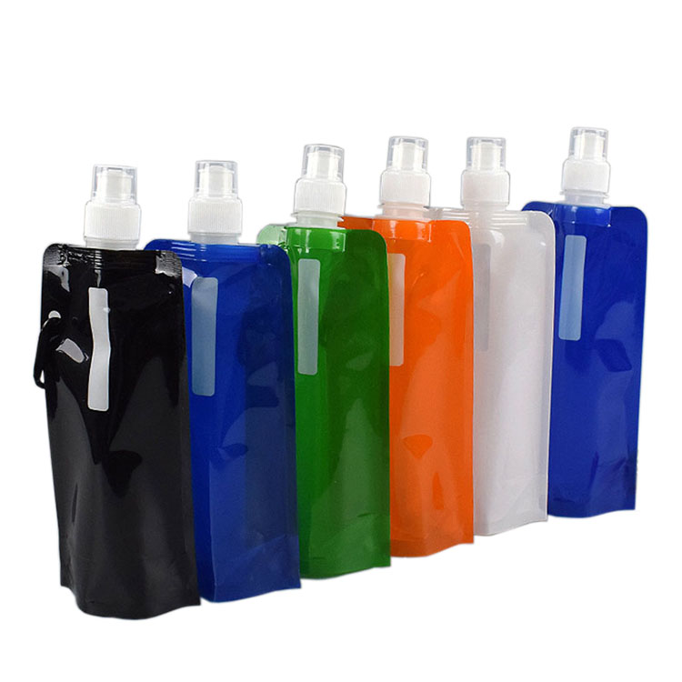 480ml Portable BPA Free Plastic Foldable Collapsible Water Bottle for Outdoor Sports 