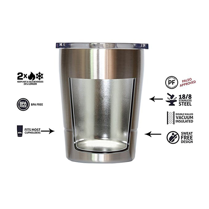 8oz 12oz Personalized Printing Hot And Cold Water Insulated Stainless Steel Tumbler with Lid