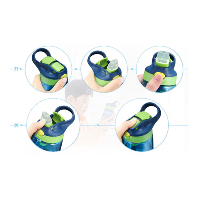 480ml Baby Drinking Cups with Straws Bpa Free Plastic Water Bottle for Kids