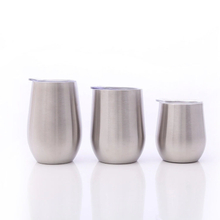 6oz 9oz 12oz wholesale customized egg shaped Stainless Steel Beer Wine Coffee tumbler with lid