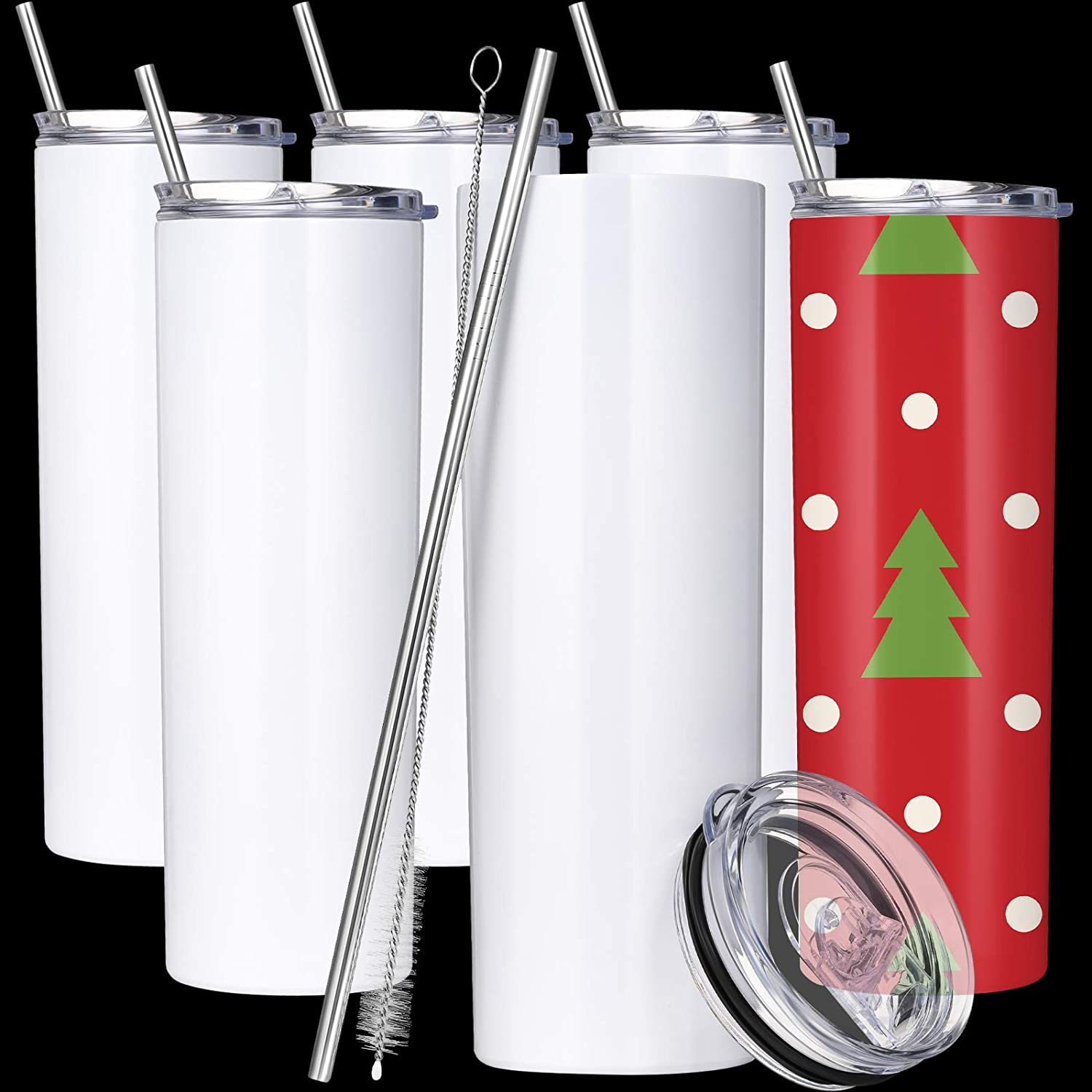 20 oz Double Wall Insulated Tumblers with Stainless Steel Straw