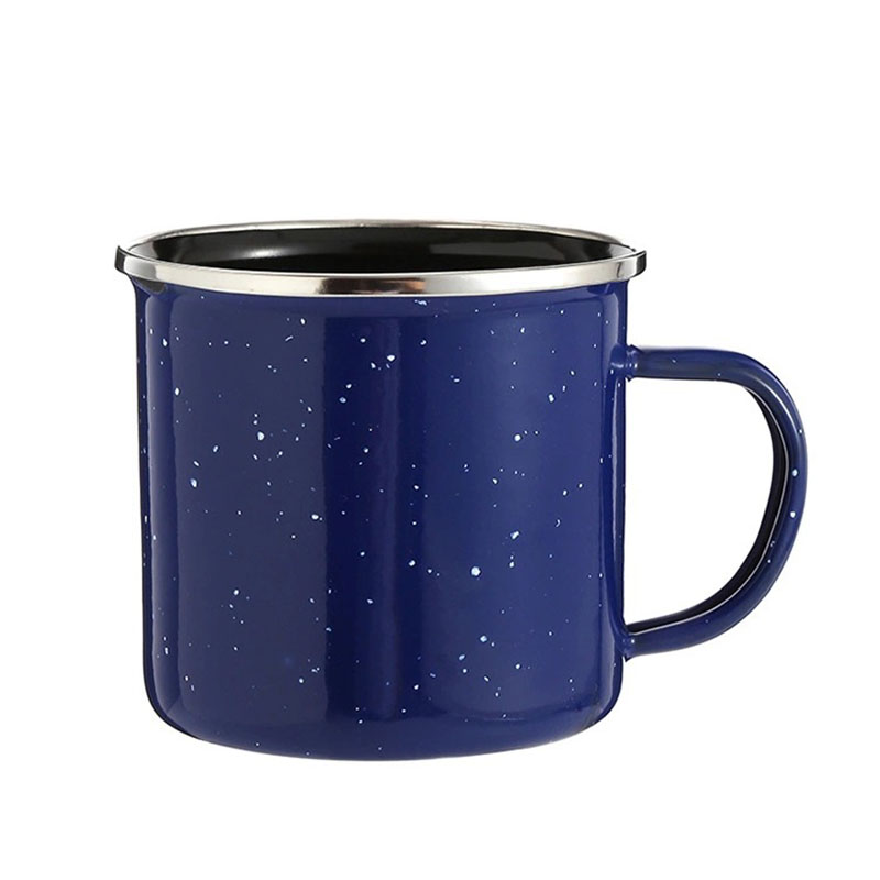 Custom Color Printing Travel Camping stainless steel edge Enamel Mug with star point