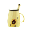 500ml Cute Kids Animal Patterns Ceramic Coffee Cup with Lid And Spoon 