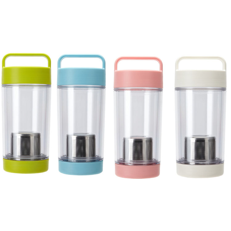 380ml 500ml Wholesale Bpa Free Portable Plastic Sports Drink Bottles with Tea Filter