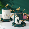 350ml Wholesale Handmade Tea Cups Gift Set Nordic Style Ceramic Coffee Cup with Saucer