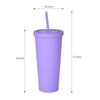 24oz Hot Sell Colorful Double Wall Plastic Straw Tumbler Bpa Free New Design Coffee Mug